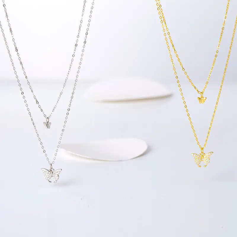 s925银森系双层吊坠项链女气质冷淡风叠戴搭配锁骨链