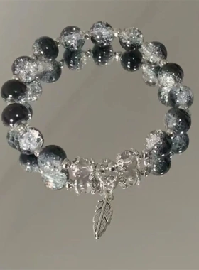 古风墨海落叶手串秦时圣盖聂ns国潮学生情侣款礼物手链