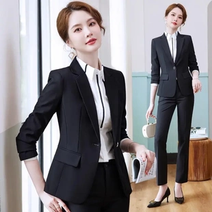 高端职业西装三件套女售楼部管理层西服套装酒店前台工作服正装秋