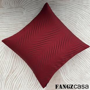 纯色沙发靠枕 婚庆酒红色靠包家用客厅沙发靠垫50×50抱枕套新中式