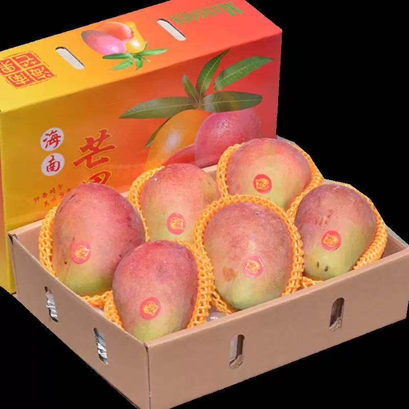 海南特产红玉芒三亚红色芒果当季新鲜水果特大果爱文8斤整箱包邮