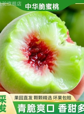顺丰中华脆蜜桃新鲜应季毛桃白肉红心脆甜爽口现摘现发3斤起喵叔