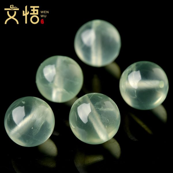 天然冰种葡萄石散珠子diuy绿色水晶手链饰品单颗隔珠配件串珠圆珠
