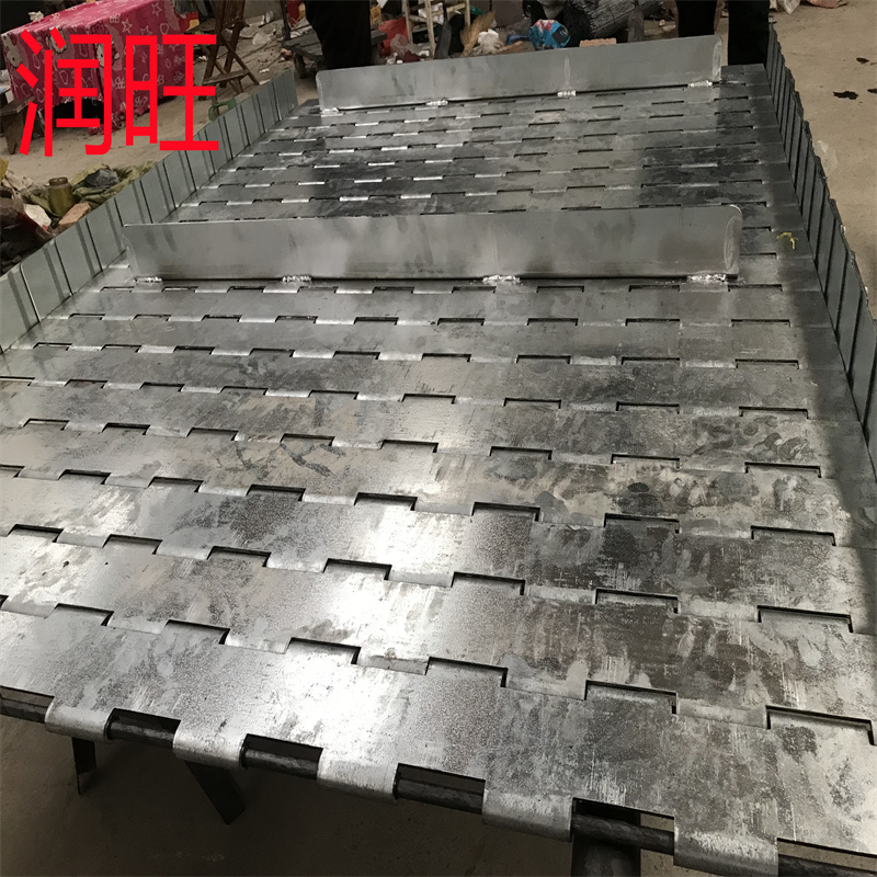 201不锈钢链板输送带50.8节距铁链板冲压废料输送金属板链传送带