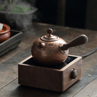纯铜煮茶壶侧把紫铜泡茶壶电陶炉功夫沏茶壶 手锤铜壶烧水壶家用
