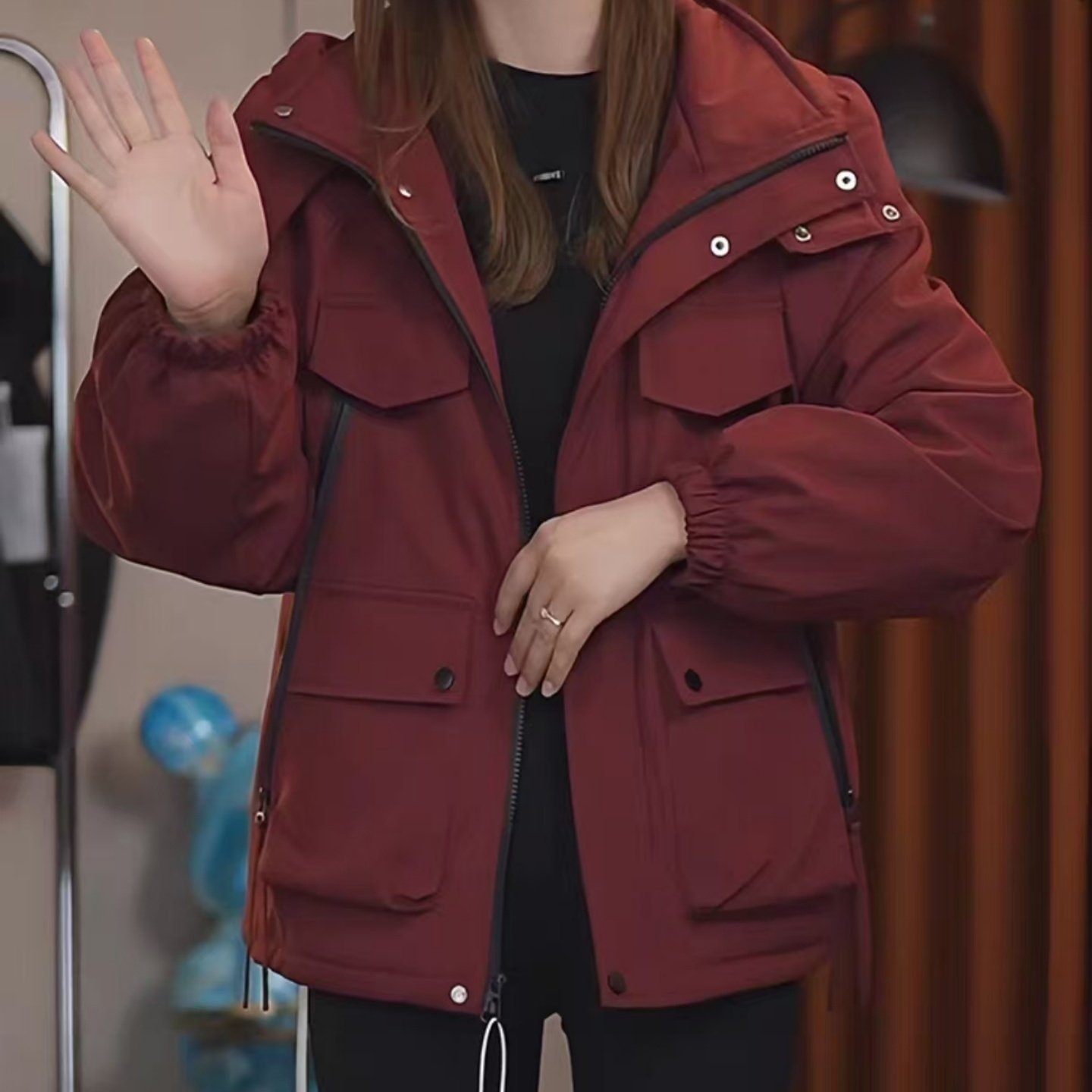 2025秋冬新款派克服韩版时尚百搭宽松显瘦连帽棉服加厚保暖外套女,女装/女士精品,短外套,淘宝优惠券,粉丝福利购,淘宝优惠卷