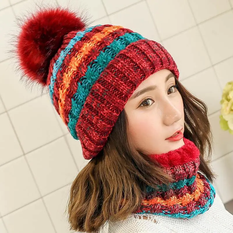 帽子女士冬天韩版潮秋冬可爱百搭针织口罩围脖加绒骑车护耳毛线帽