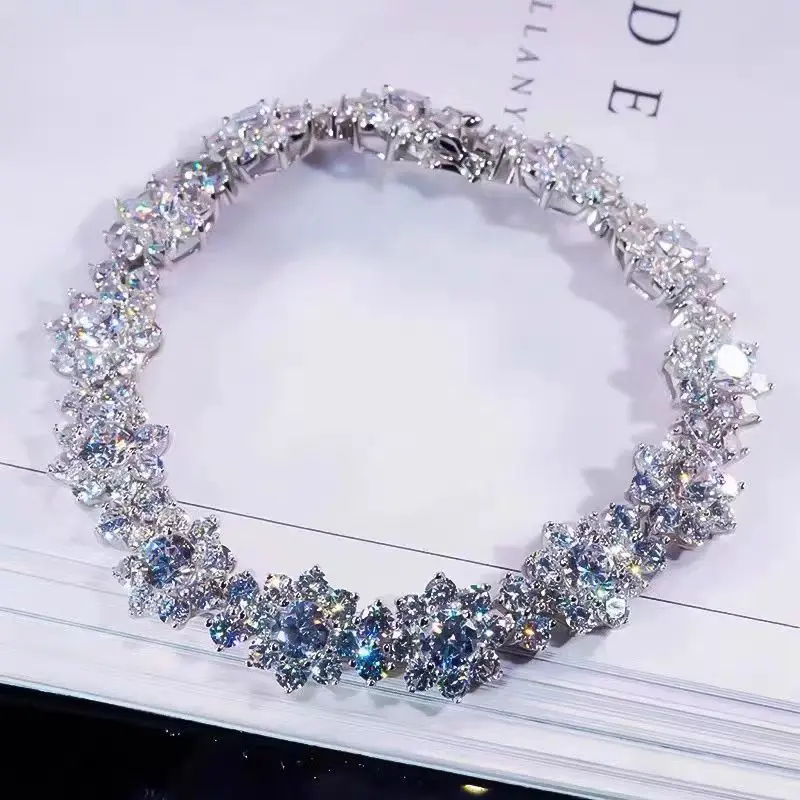 锆石微镶太阳花手链女高级满钻石ins小众设计潮花朵闺蜜手饰