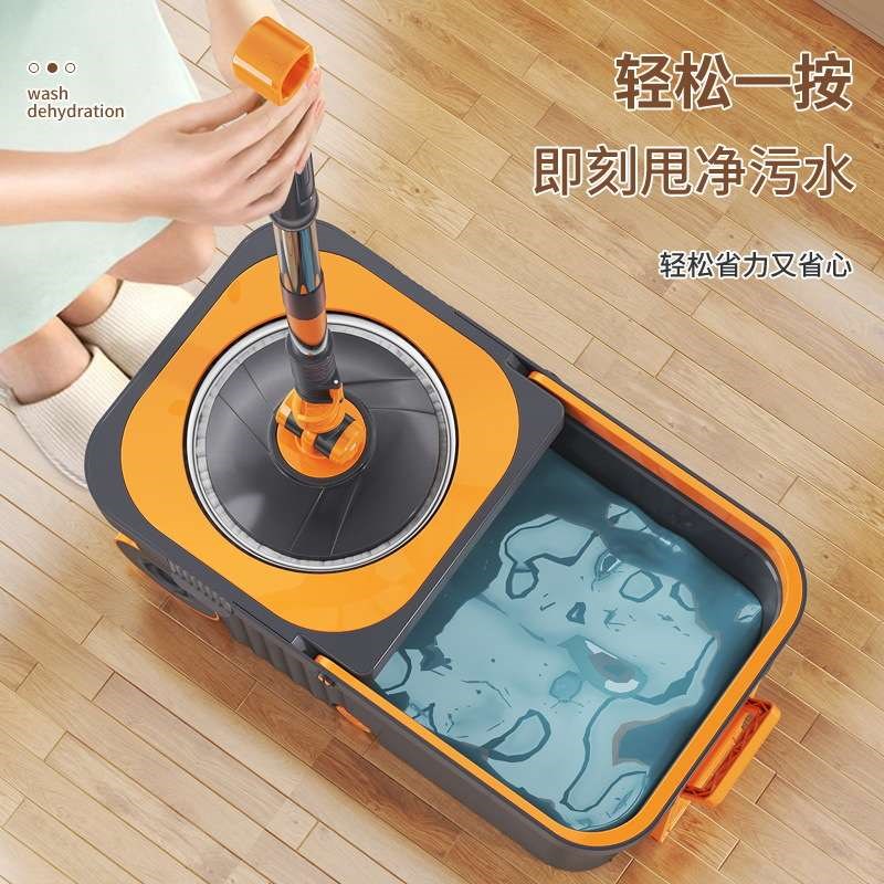 拖把自拧水旋转免手洗2024新款家用甩干墩布桶地T拖布净脱水懒人