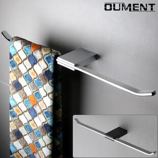 5V全铜毛巾架打孔极简浴室置物架一字浴巾架304不锈钢毛巾杆单