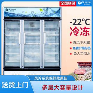 冷藏保鲜柜商用玻璃门展示柜立式速冻柜冷冻食品海鲜风冷冷冻柜