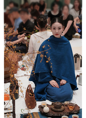 【照本堂】冬款新中式双层面料披肩外套国风复古简约茶服女MW4290