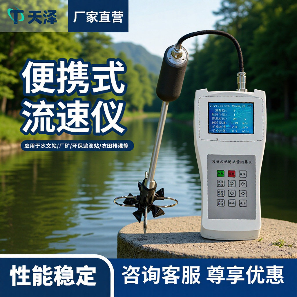 便携式流速仪手持式水流测速仪多普勒水流测速仪便携式流速流量仪
