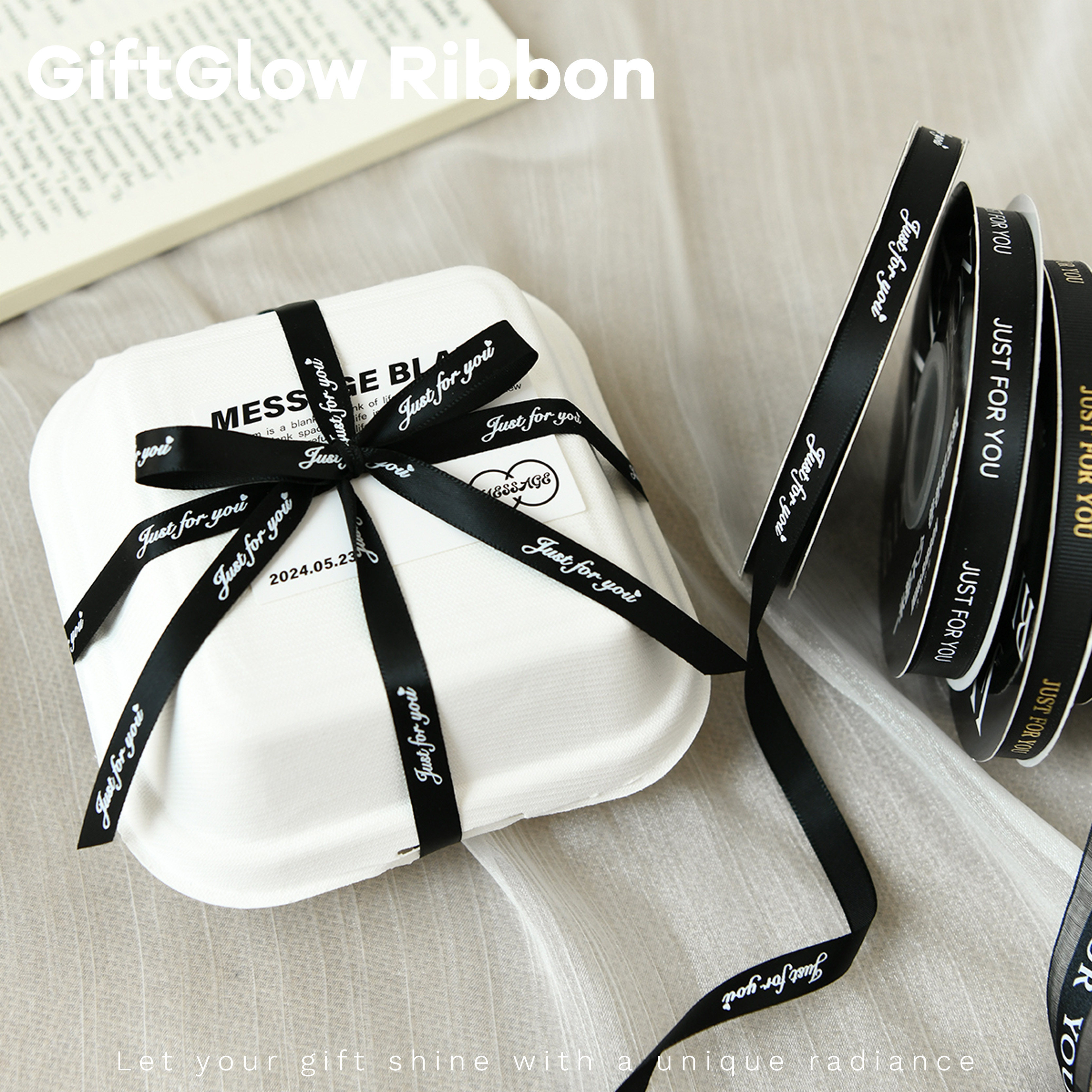 高级感英文黑色丝带花束包装礼物盒绑带花艺缎带烘焙装饰绑带,居家布艺,丝带/绸带/布带,淘宝优惠券,粉丝福利购,淘宝优惠卷