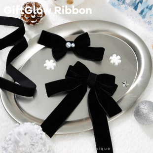 大黑色单面绒丝带天鹅绒植绒织带diy手工蝴蝶结花束包装礼品烘焙