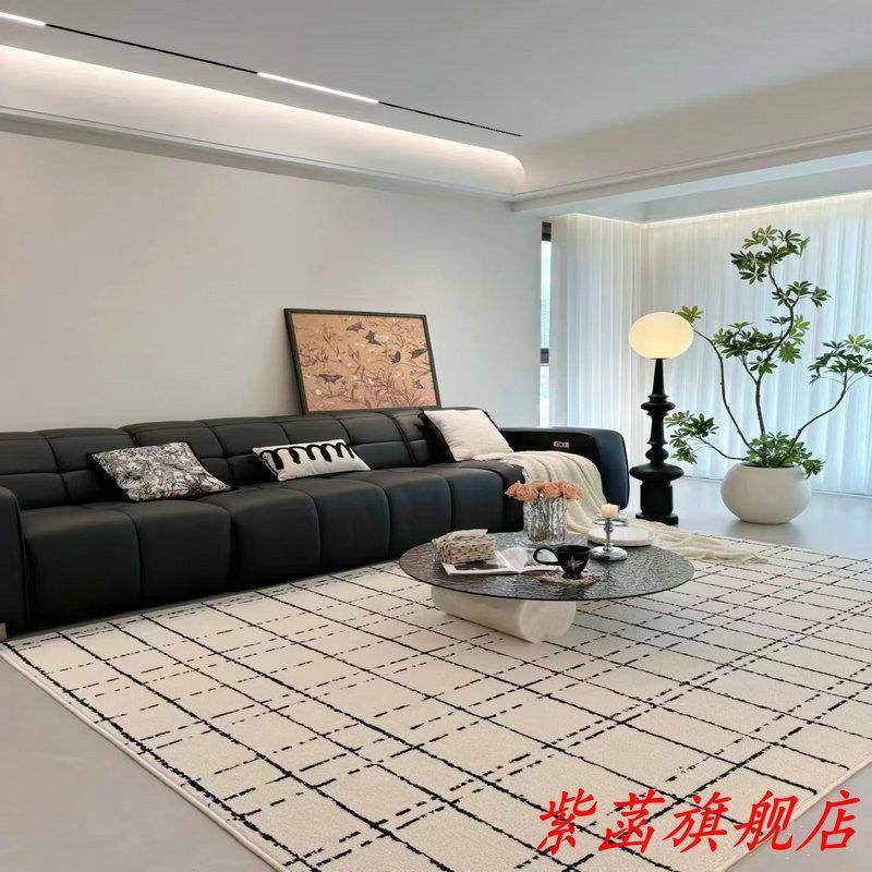 2024新款地毯客厅防水防污轻奢高级感简约奶油风卧室茶几免洗地垫