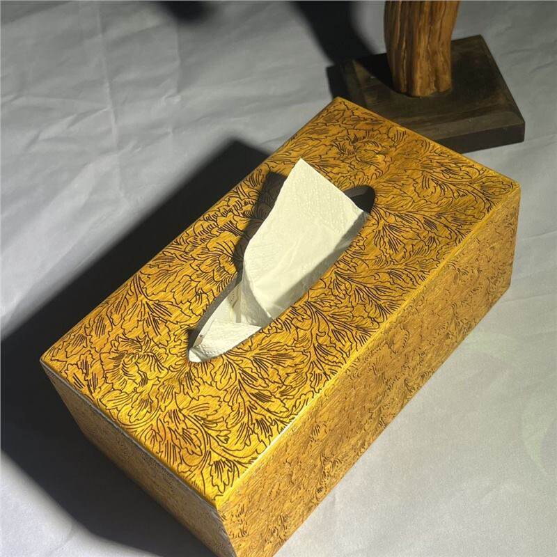 小叶桢楠金丝楠木中式客厅实木纸巾盒木质餐巾纸纸盒创意家用简约