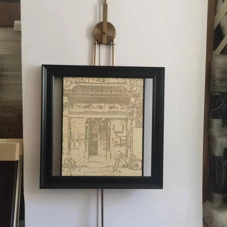 复古金属杆装饰画高级感客厅卧室壁饰画廊实物画意式极简挂画挂画