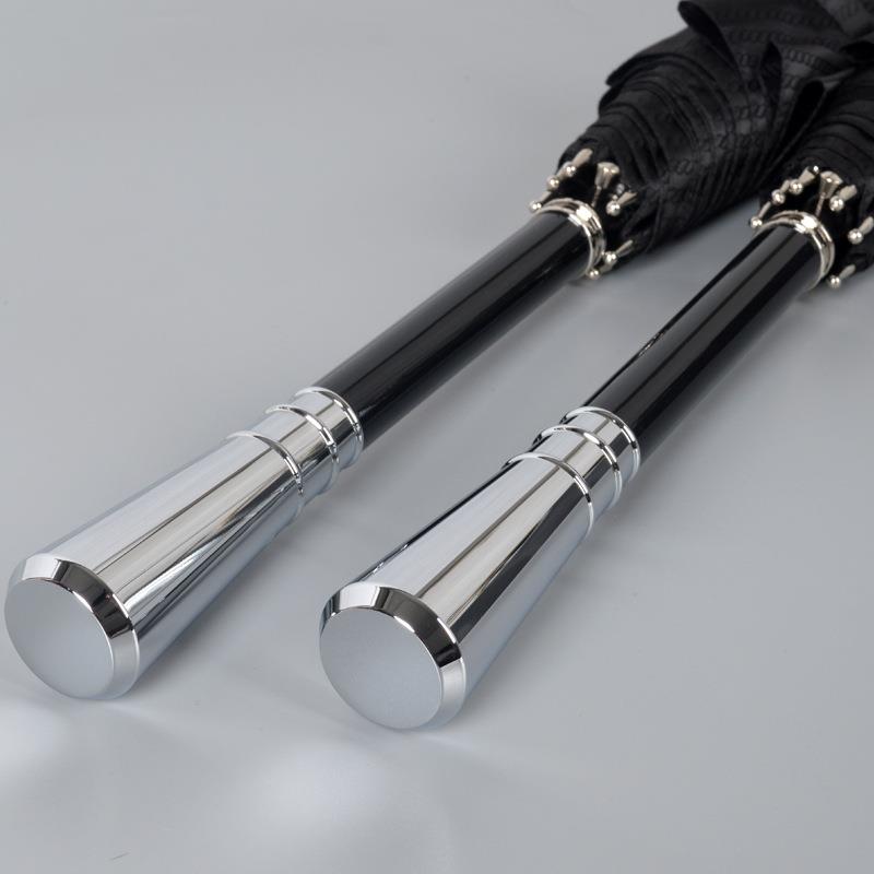 轻奢长柄伞高端合金手柄直杆雨伞晴雨两用牢固抗风纤维钢骨商务伞