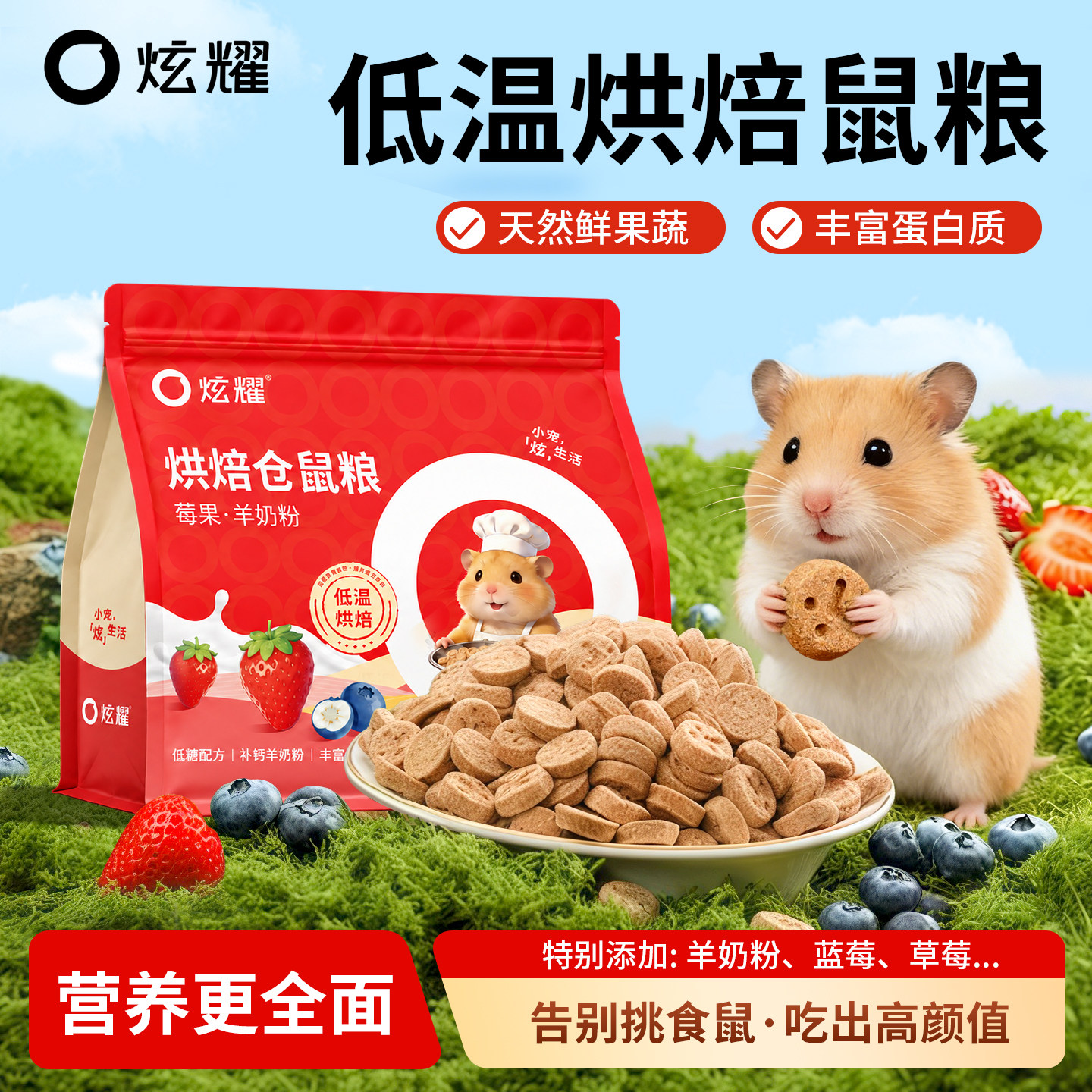炫耀仓鼠粮食金丝熊烘焙粮花枝鼠零食营养用品饲料侏儒专用食物