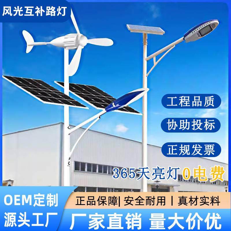 户外风光互补路灯6米8米10米9新农村led风力发电太阳能一体道路灯