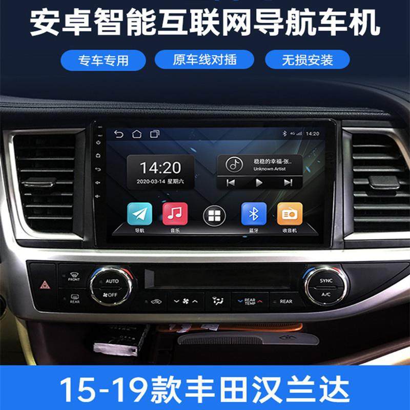 适用丰田汉兰达TOYOTAHIGHLANDER15-19款中控大屏导航智能一体机