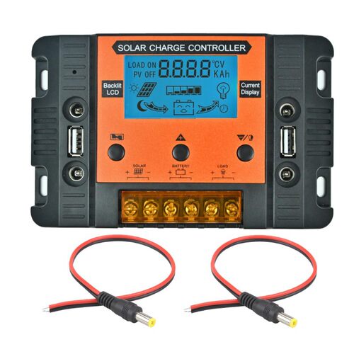 带背光显示12V24V30A太阳能控制器带四DC孔光伏太阳能充电控制器