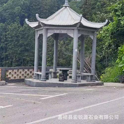 石亭子现货精美雕刻大理石双层凉亭公园园林景观石亭廊