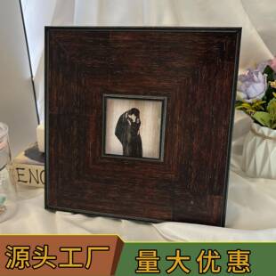 美式实木画框复古油画框装裱自装带玻璃背板相框装饰油画空框挂墙