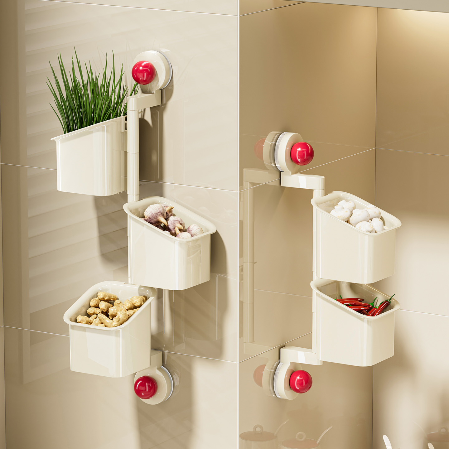 【2025新款】吸盘葱姜蒜收纳盒