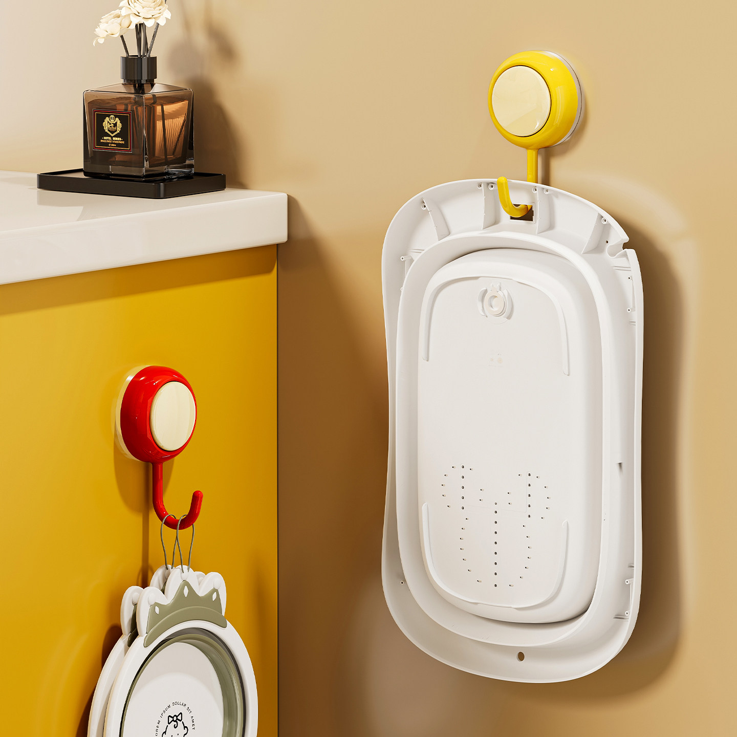 吸盘浴盆挂钩免打孔卫生间浴室收纳神器宝宝婴儿洗澡盆洗脸盆粘钩,收纳整理,挂钩/粘钩,淘宝优惠券,粉丝福利购,淘宝优惠卷