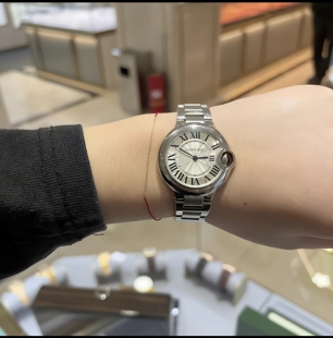 瑞士手表女士蓝针气球石英机芯时尚精钢腕表女士防水鱼泡眼女表