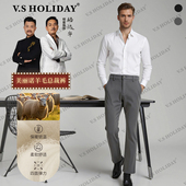 V．SHOLIDAY 079 美丽诺绵羊毛月牙总裁三代 冬男抓绒休闲裤