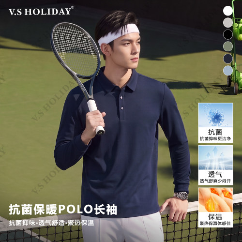 上新秋季男翻领高弹POLO衫