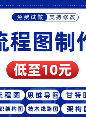 流程图制作visio代画图科研ERD图组织架构图技术路线思维导图美化