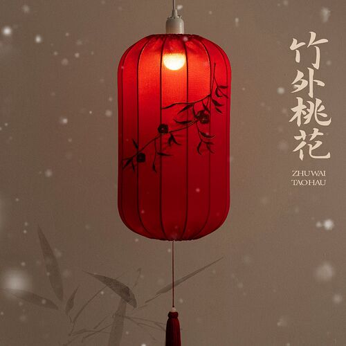 新年大红刺绣灯笼新款2q025蛇年宫灯挂饰过年春节阳台门口一对装