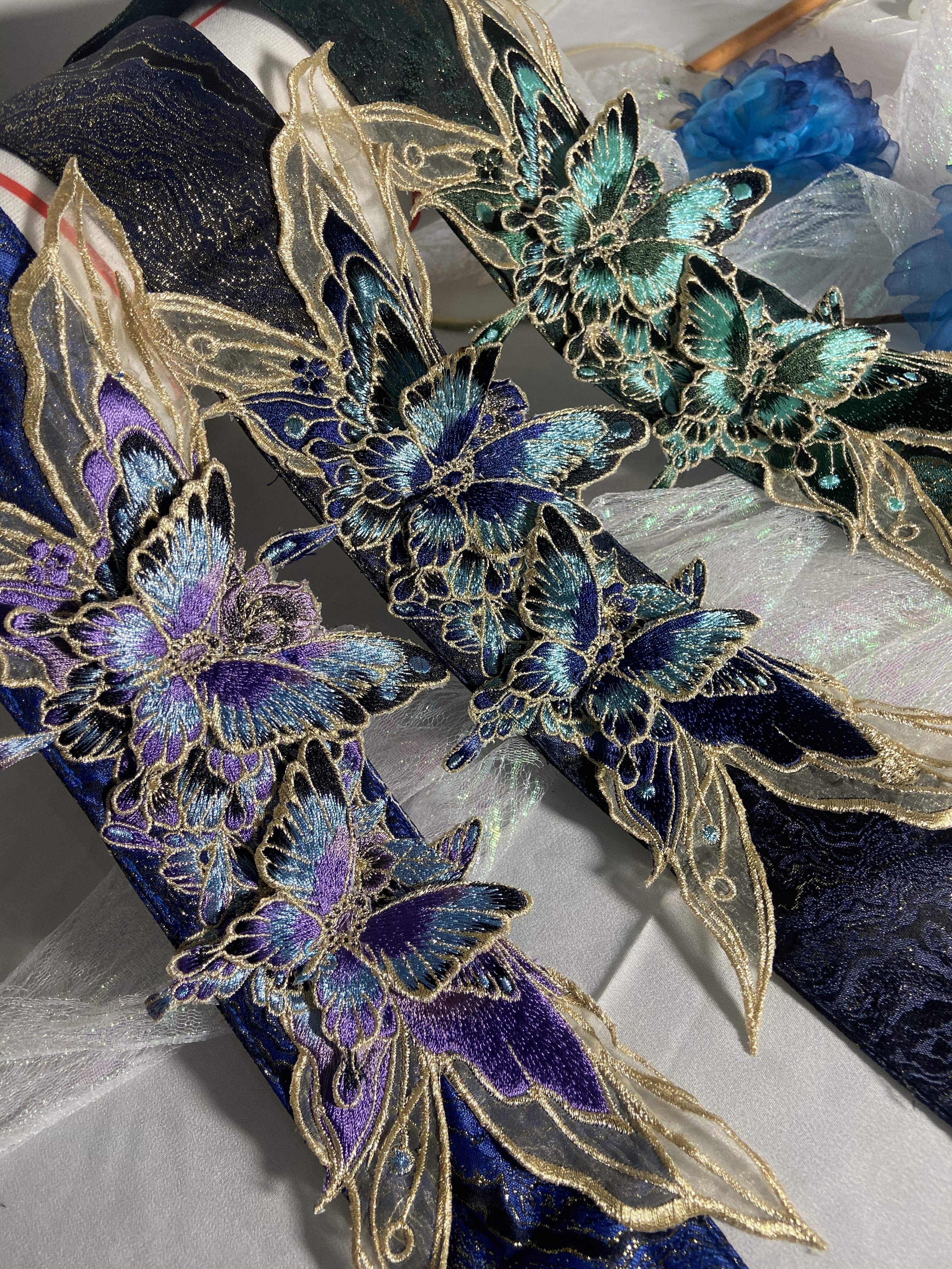 立体绣花蝴蝶腰带原创影视风汉服百搭