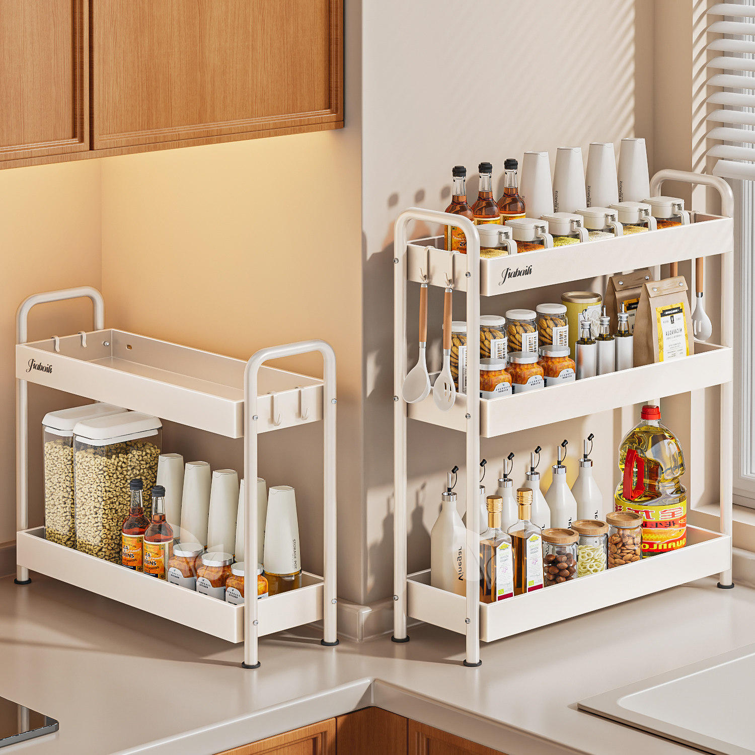 新款厨房调料架家用台面窄款调味品置物架多功能油盐酱醋收纳架子