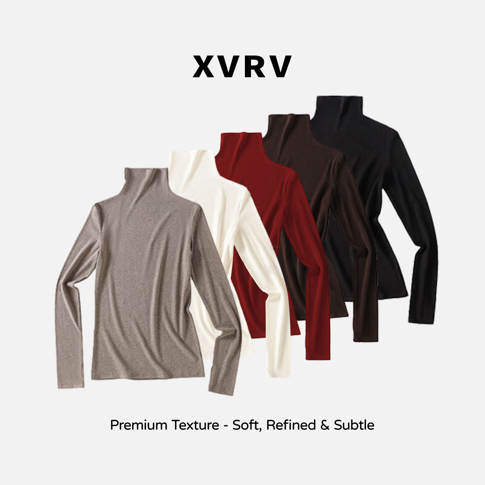 XVRV“美利奴羊毛”慵懒风高领打底衫女2026新款秋季长袖气质上衣
