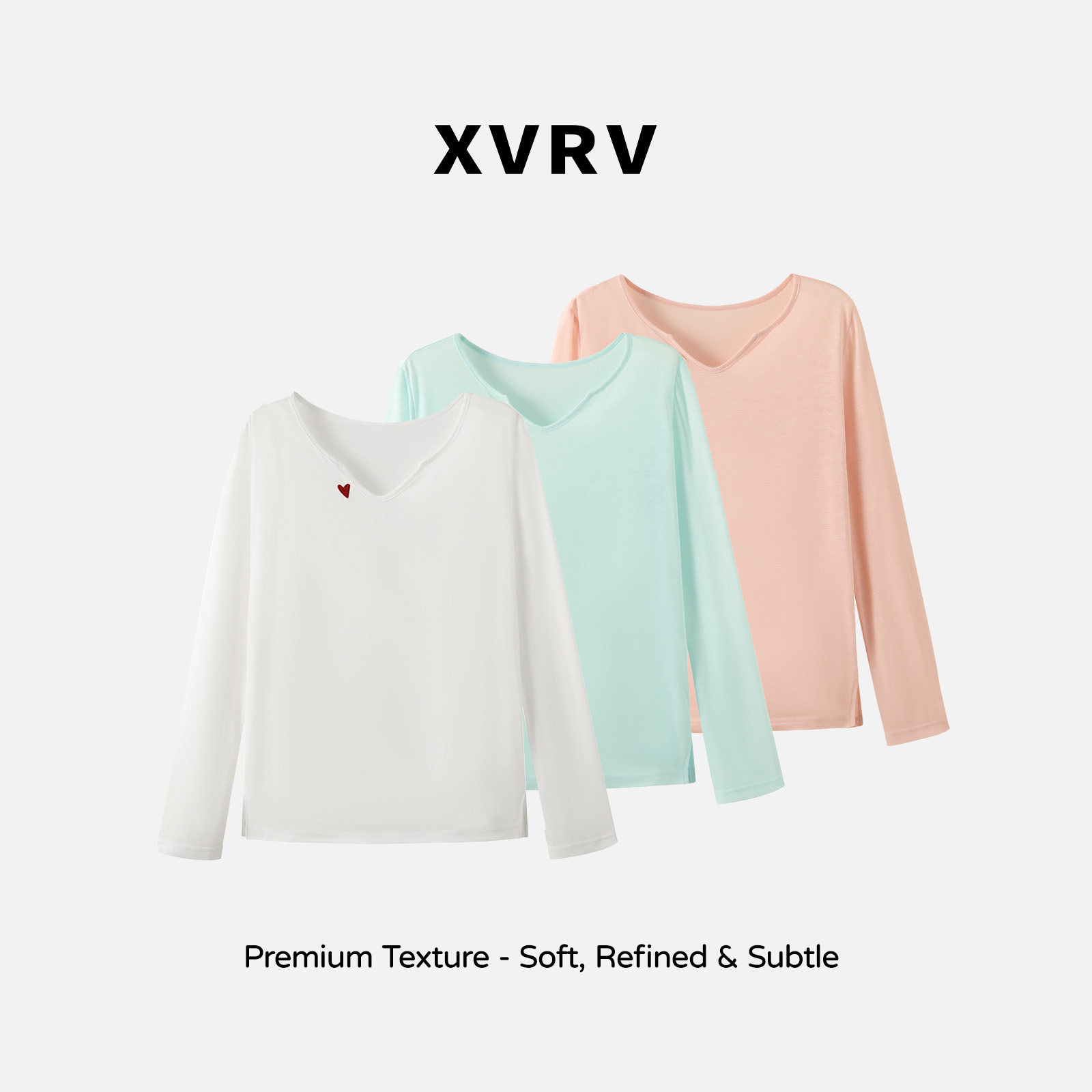 XVRV2026夏季新款小V领爱心天丝亚麻罩衫户外健身休闲运动T恤上衣图片