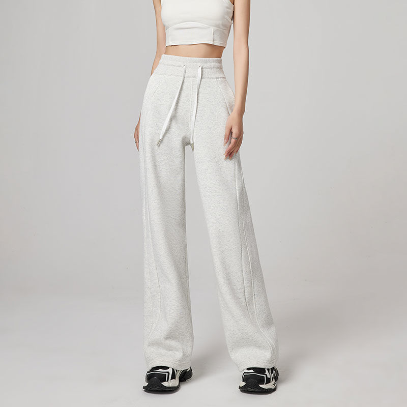 XVRV修饰腿型!秋季加绒休闲运动卫裤高腰显瘦垂感阔腿裤