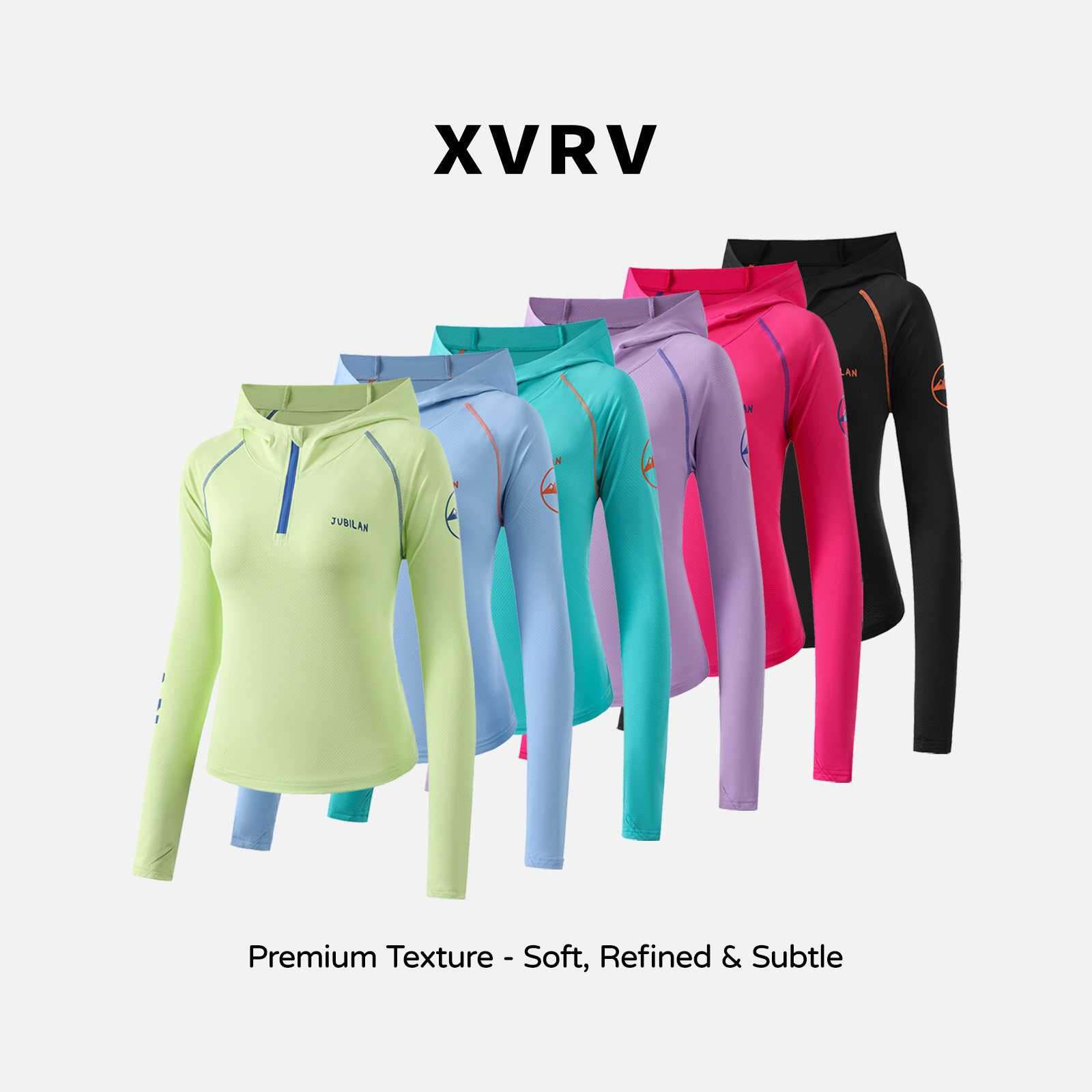 XVRV2026秋季新款连帽半拉链长袖修身显瘦上衣女速干休闲运动T恤