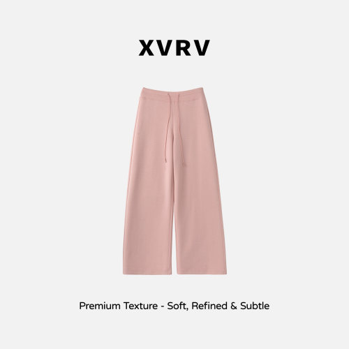 XVRV2026秋季新款高腰显瘦微喇裤女垂感宽松阔腿裤休闲运动长裤