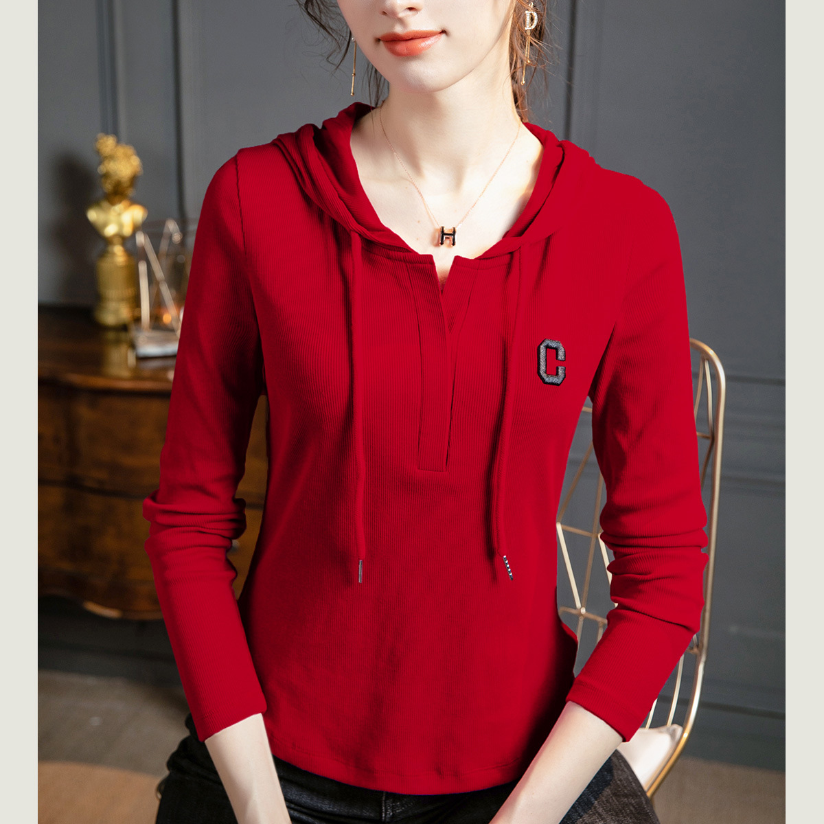 XVRV上衣跑步运动2025夏新款健身帽衫户外女跳操服连帽瑜伽休闲服