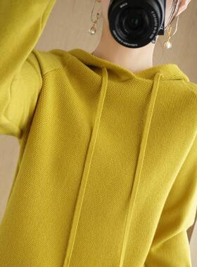 【秋上新】XVRV连帽卫女2025帽衫打底衫内搭针织衫休闲带帽毛衣女