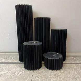 黑色罗马柱甜n品台摆台橱窗路引圆柱