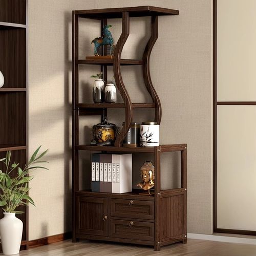 中式博古架茶叶展示柜收纳柜w茶柜置物柜紫砂壶摆放架茶具架多宝