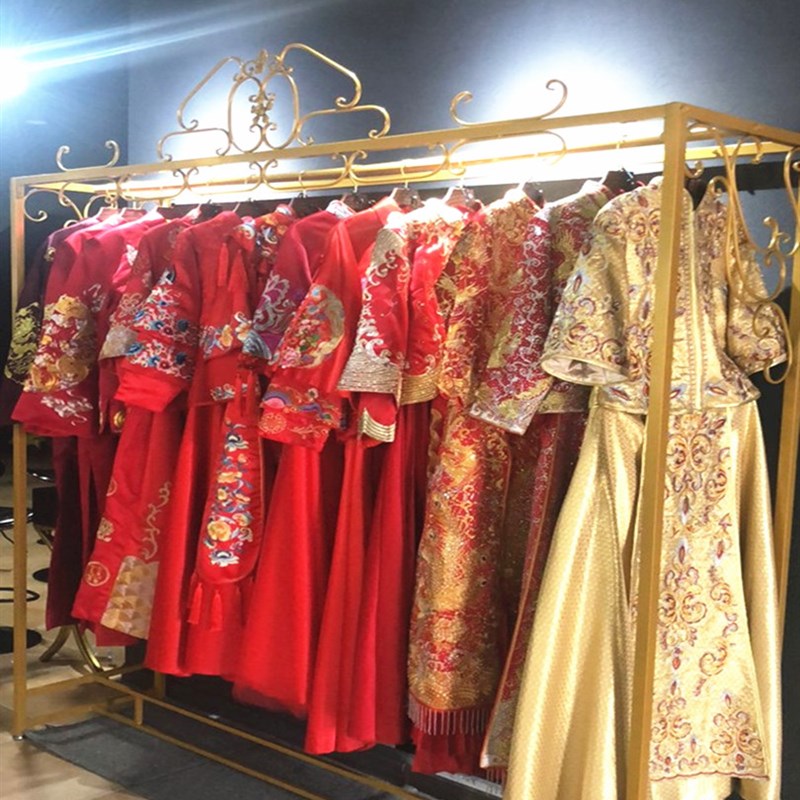 欧式铁艺婚纱架婚纱店衣架落地高档影楼婚纱O展示架旗袍礼服挂衣