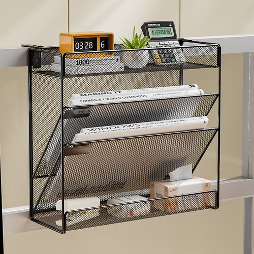 公室工位收纳架公桌桌面屏风挂篮床头悬N挂多层整理神器置物架