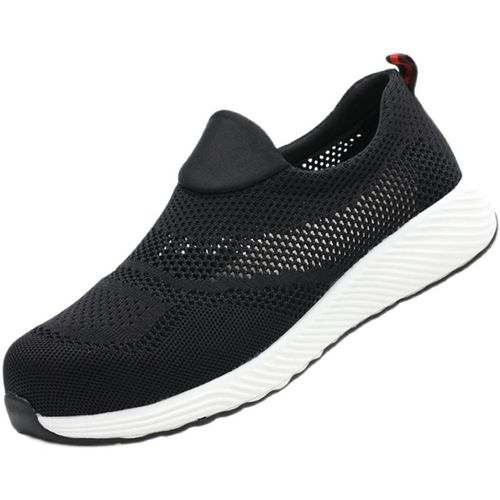 跨境劳保鞋男f夏季飞织防砸防刺穿钢包头轻便透气防臭安全工作鞋